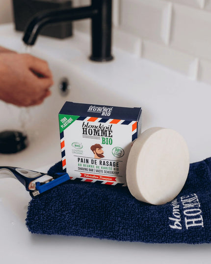 🧔 Pain de rasage solide Blondépil Homme – Soin bio pour un rasage doux et responsable