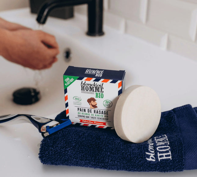 🧔 Pain de rasage solide Blondépil Homme – Soin bio pour un rasage doux et responsable