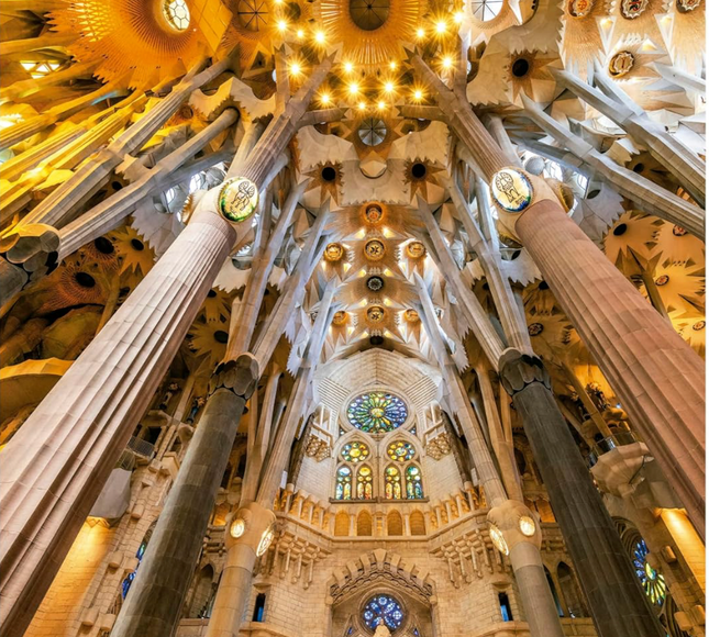 Educa - Intérieur de la Sagrada Familia | Puzzle de 1000 pièces. Mesure Une Fois monté: 48 x 68 cm | +14 Ans (19614)
