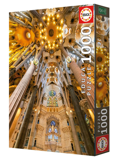 Educa - Intérieur de la Sagrada Familia | Puzzle de 1000 pièces. Mesure Une Fois monté: 48 x 68 cm | +14 Ans (19614)