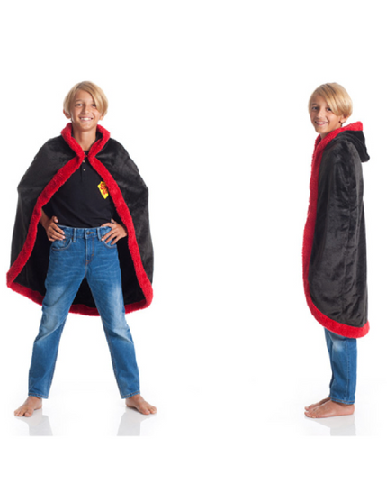 Cape « Wizard » Kanguru enfants avec capuche – Taille 90 cm – 100 % polyester, lavable machine