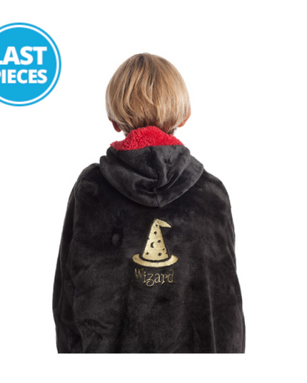 Cape « Wizard » Kanguru enfants avec capuche – Taille 90 cm – 100 % polyester, lavable machine