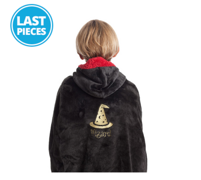 Cape « Wizard » Kanguru enfants avec capuche – Taille 90 cm – 100 % polyester, lavable machine