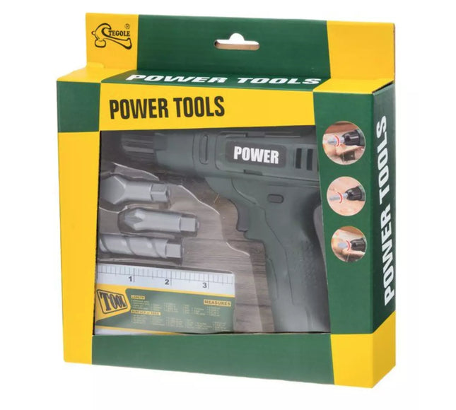 Perceuse-jouet par piles + accessoires – Pour enfants dès 3 ans