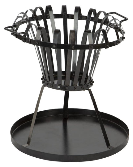 Foyer-Brasero avec Barbecue noir 55 cm – Trépied acier pour jardin et terrasse