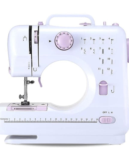 MACHINE À COUDRE PORTABLE AVEC PÉDALE À 2 VITESSES ET 12 POINTS DE COUTURE YASM-505A