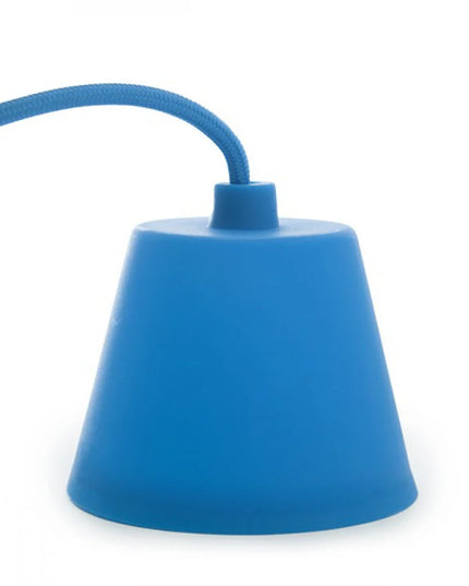 Support de lampe E27 avec câble textile – disponible en bleu, rouge ou marron