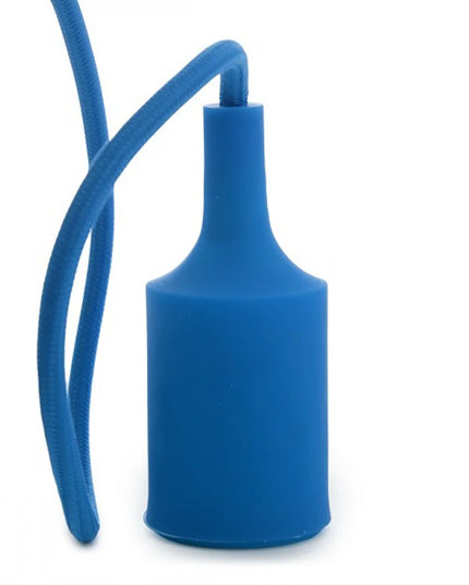 Support de lampe E27 avec câble textile – disponible en bleu, rouge ou marron