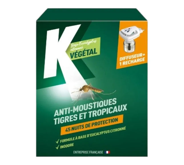 Produit anti-moustiques tigres et tropicaux - Diffuseur - Origine végétale - Répulsif